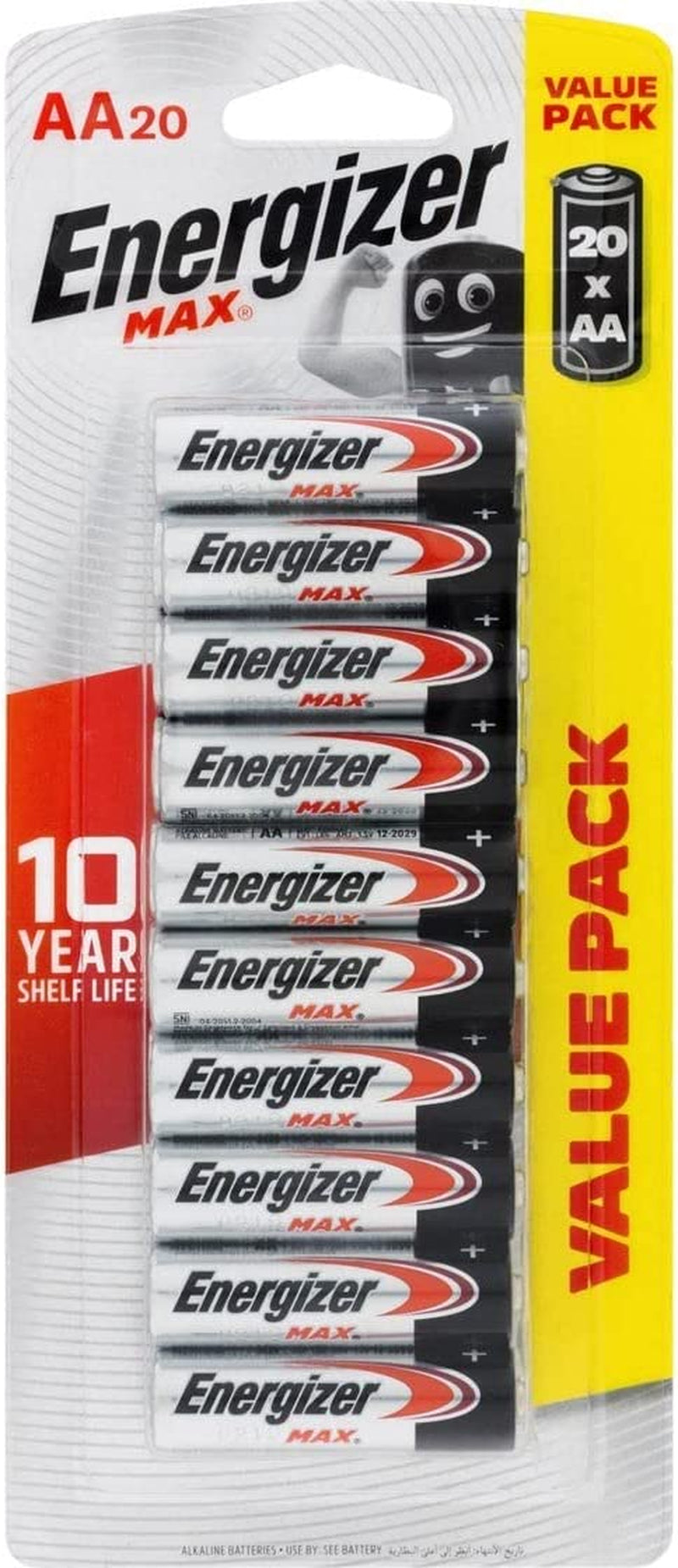 AA Batteries, MAX Alkaline, 20 Pack